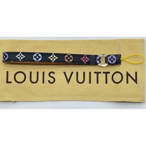 Authentic  LV Monogram Multi color Noir Dragonne Telephone Strap - Picture 3 of 13